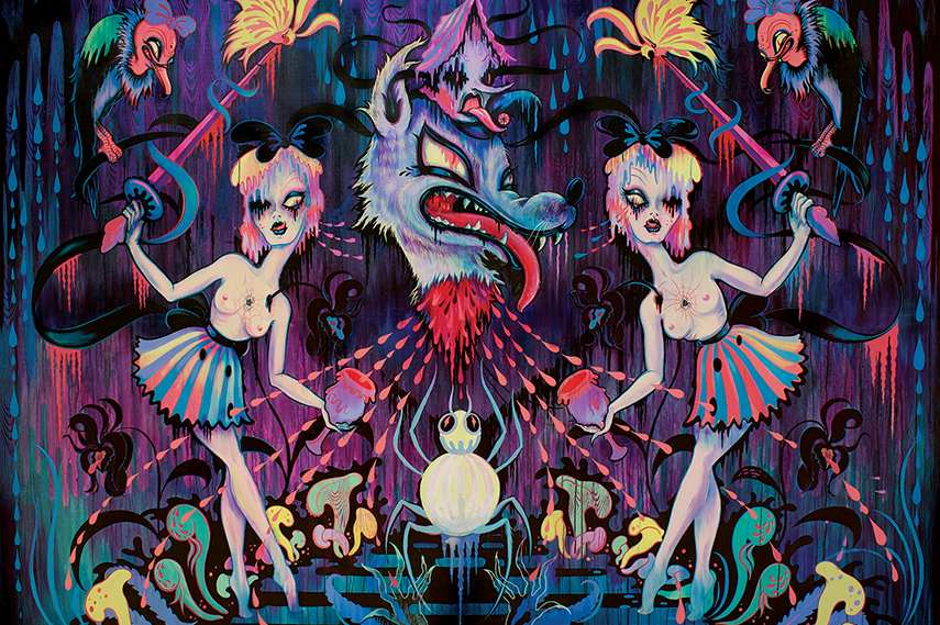 The “Phantasmacabre” world of Camille Rose Garcia at Corey Helford Gallery